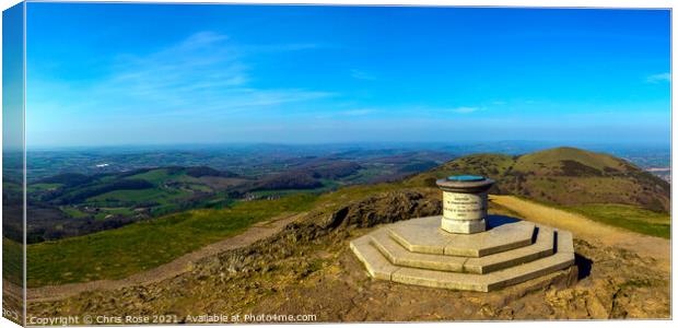 The Malvern Hills, Worcestershire Beacon, toposcop Canvas Print by Chris Rose
