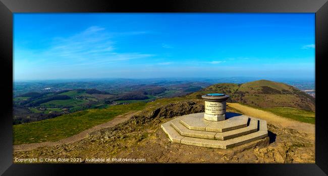 The Malvern Hills, Worcestershire Beacon, toposcop Framed Print by Chris Rose