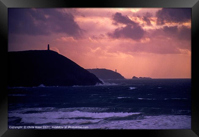 Stepper Point storm Framed Print by Chris Rose