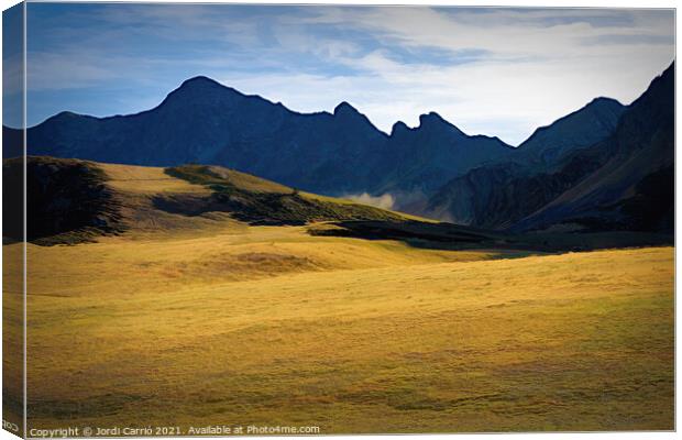 Golden Sunset in Arcalis - CR2110-5915-PIN-R Canvas Print by Jordi Carrio