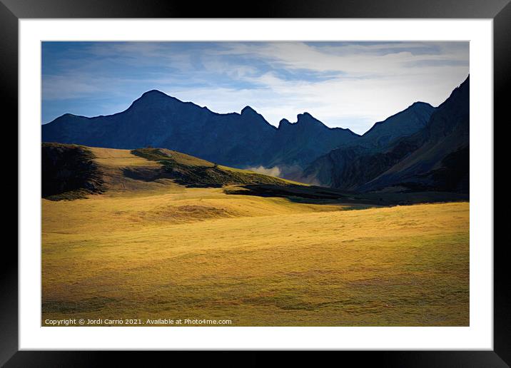 Golden Sunset in Arcalis - CR2110-5915-PIN-R Framed Mounted Print by Jordi Carrio