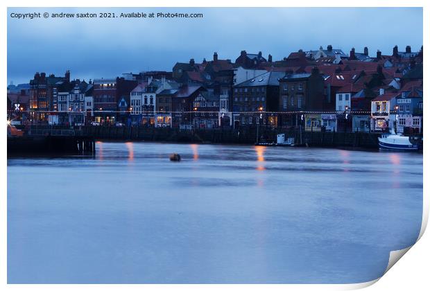 LIGHTS AT THE HARBOUR Print by andrew saxton