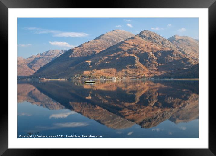 Loch Duich Reflections Kintail Scotland Framed Mounted Print by Barbara Jones