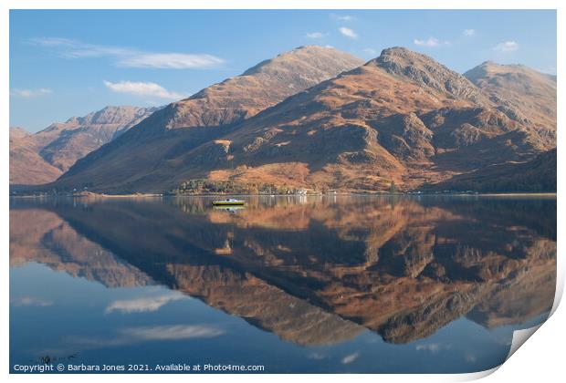 Loch Duich Reflections Kintail Scotland Print by Barbara Jones