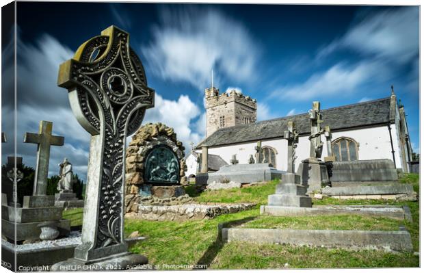 St Trillio's church 622 Canvas Print by PHILIP CHALK