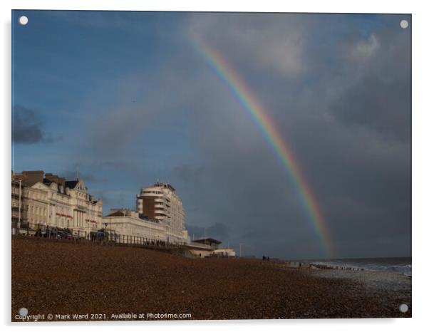 Rainbow over the Sea. Acrylic by Mark Ward