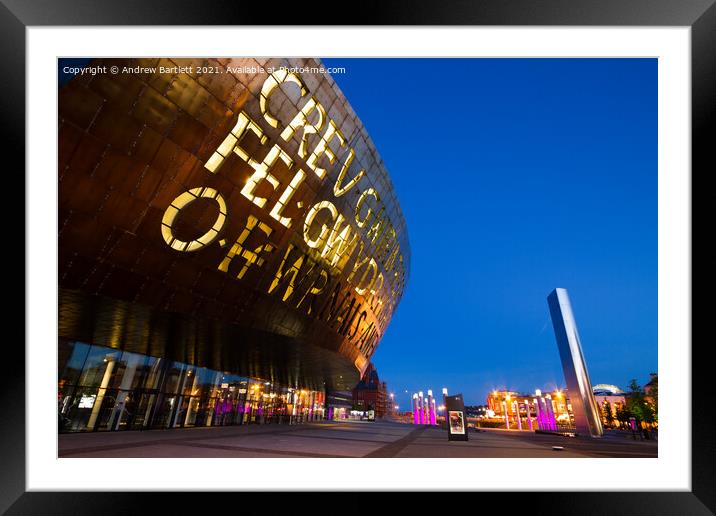 Wales Millennium Centre at Cardiff Bay, Wales, UK Framed Mounted Print by Andrew Bartlett