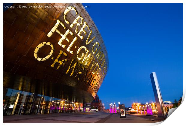 Wales Millennium Centre at Cardiff Bay, Wales, UK Print by Andrew Bartlett
