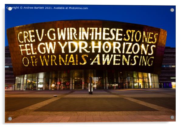 Wales Millennium Centre at Cardiff Bay, Wales, UK Acrylic by Andrew Bartlett
