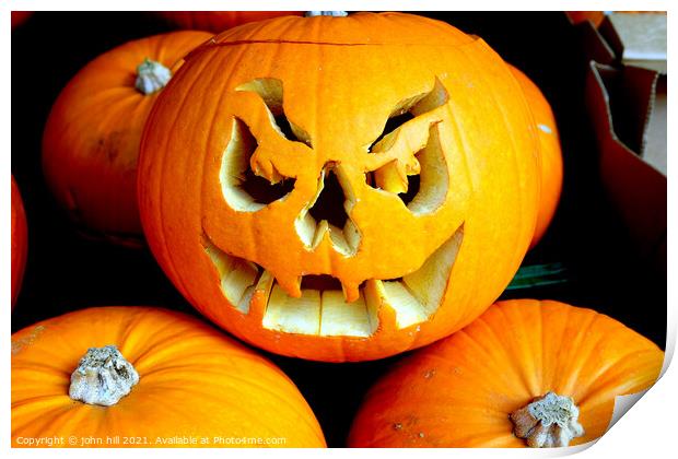 Halloween Pumpkins. Print by john hill