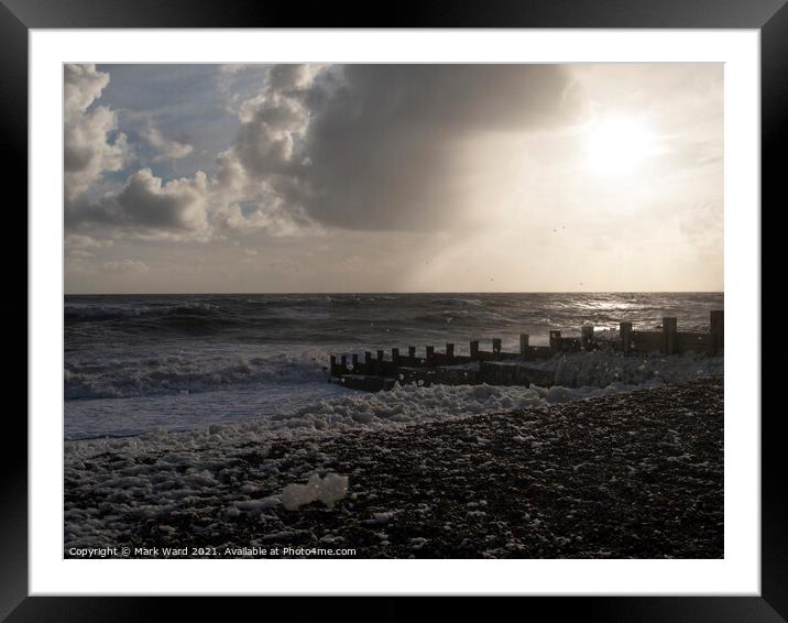 Foaming Sussex Sea Framed Mounted Print by Mark Ward