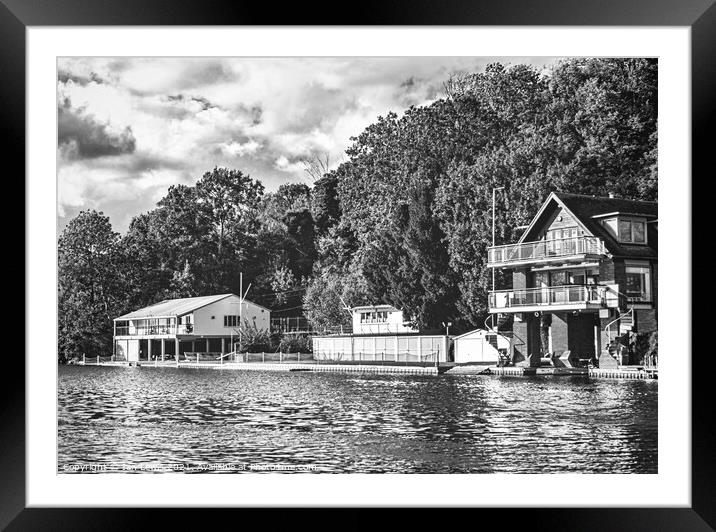 Thames Boathouses at Caversham Framed Mounted Print by Ian Lewis