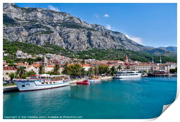 Makarska Waterfront Vista  Print by Rob Hawkins