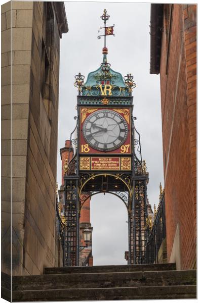 Steps leading up to Eastgate Clock Canvas Print by Jason Wells
