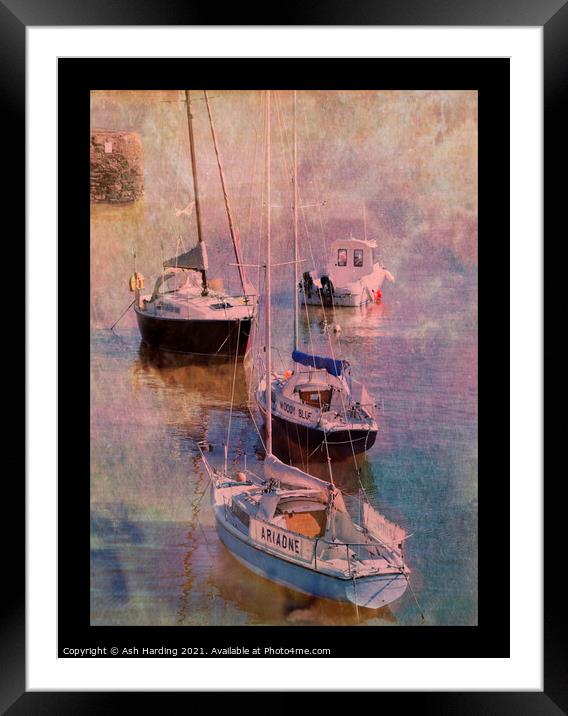 Ships and Boats Textured Art Framed Mounted Print by Ash Harding