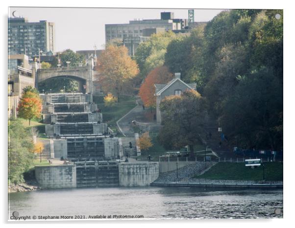 Rideau Canal Locks Acrylic by Stephanie Moore