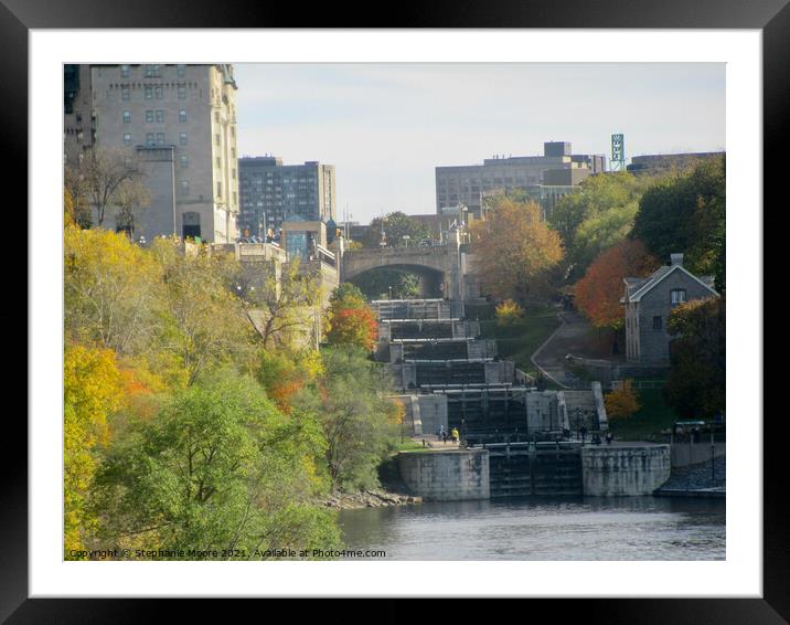 A wider view if the locks at the end of the Rideau Canal Framed Mounted Print by Stephanie Moore