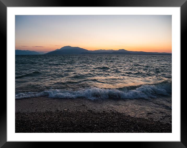 Lake Garda Sunrise in Sirmione, Italy Framed Mounted Print by Dietmar Rauscher