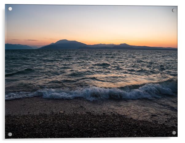 Lake Garda Sunrise in Sirmione, Italy Acrylic by Dietmar Rauscher