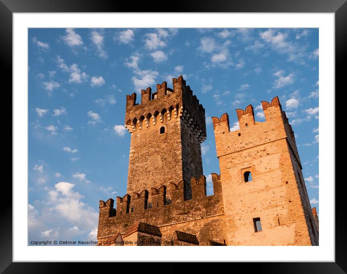 Scaligero Castle in Sirmione on Lake Garda, Italy Framed Mounted Print by Dietmar Rauscher