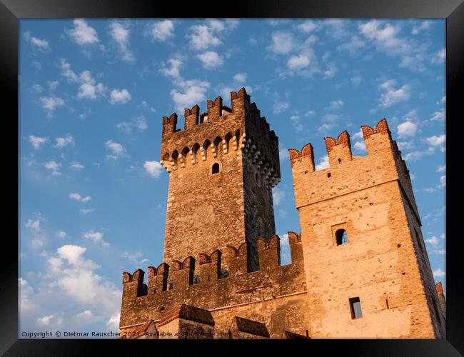 Scaligero Castle in Sirmione on Lake Garda, Italy Framed Print by Dietmar Rauscher