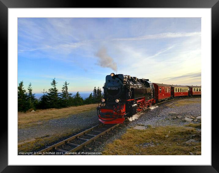 The harz mountain railway Germany  Framed Mounted Print by Les Schofield