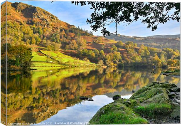 Rydal Water In Autumn Canvas Print by Jason Connolly