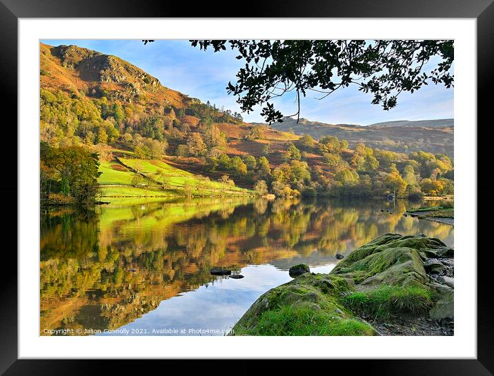 Rydal Water In Autumn Framed Mounted Print by Jason Connolly