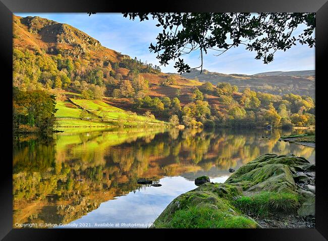 Rydal Water In Autumn Framed Print by Jason Connolly