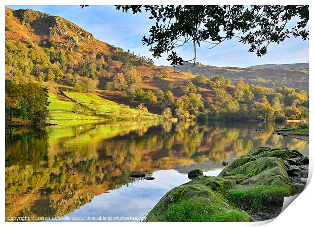 Rydal Water In Autumn Print by Jason Connolly