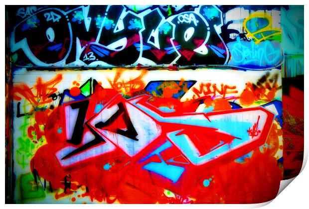 Graffiti Street Art The Undercroft Southbank Skate Park London Print by Andy Evans Photos