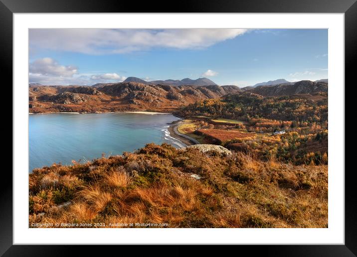 An Teallach in  Autumn Gruinard Bay Scotland Framed Mounted Print by Barbara Jones