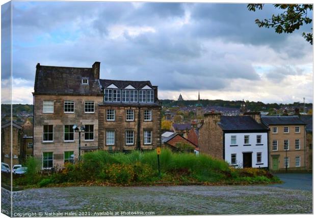 Lancaster from the Castle entrance Canvas Print by Nathalie Hales