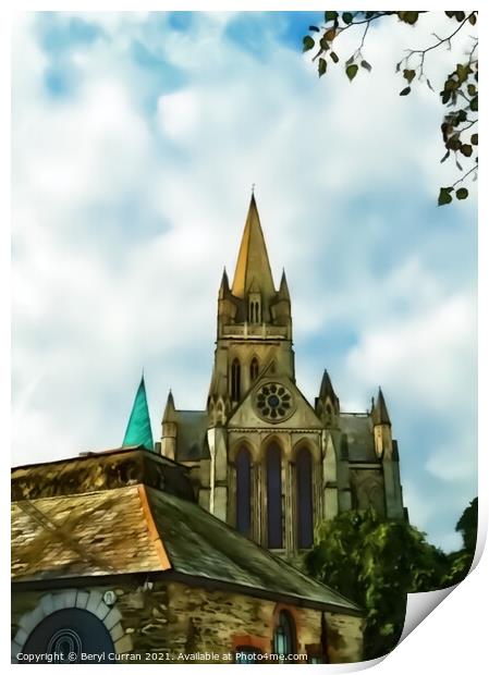Majestic Gothic Beauty Truro Cathedral  Print by Beryl Curran