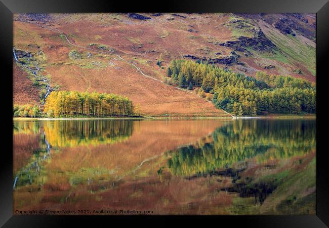 Majestic Buttermere Reflections Framed Print by Steven Nokes