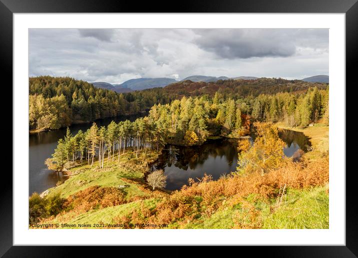 Golden Hour Magic at Tarn Hows Framed Mounted Print by Steven Nokes