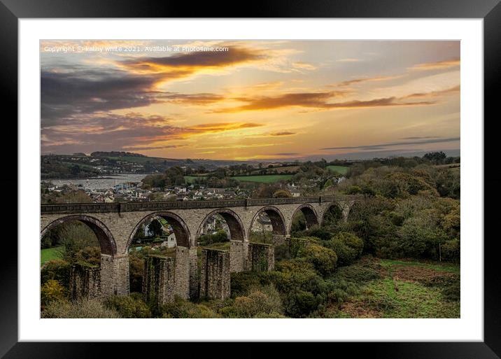 falmouth,Penryn Viaduct Cornwall, Framed Mounted Print by kathy white