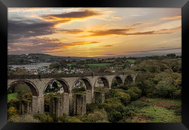 falmouth,Penryn Viaduct Cornwall, Framed Print by kathy white