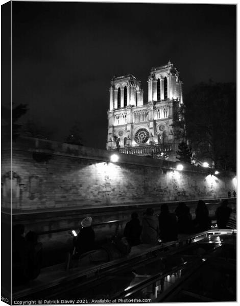 Notre Dame from the Seine Canvas Print by Patrick Davey