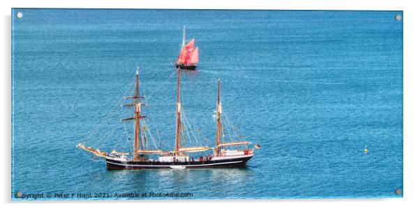 The Thor Heyerdahl And Pilgrim BM 45 Acrylic by Peter F Hunt