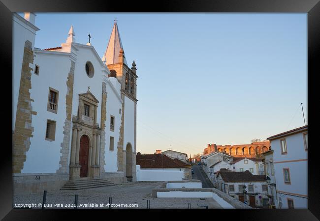 Sao Vicente church in Abrantes at sunset, Portugal Framed Print by Luis Pina