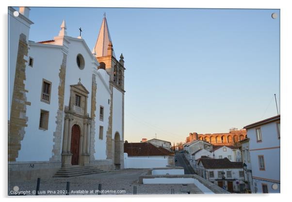 Sao Vicente church in Abrantes at sunset, Portugal Acrylic by Luis Pina