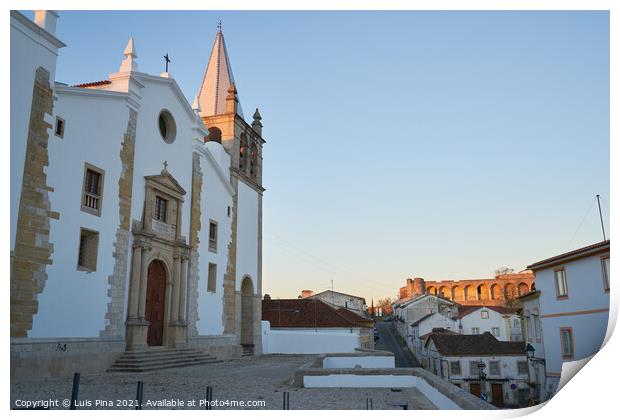 Sao Vicente church in Abrantes at sunset, Portugal Print by Luis Pina