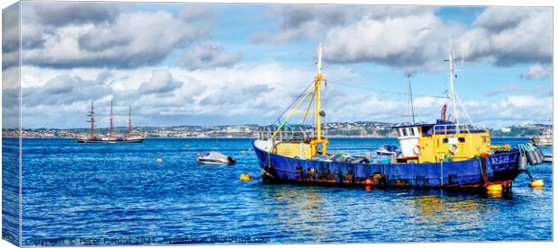 Brixham An Autumn View Canvas Print by Peter F Hunt