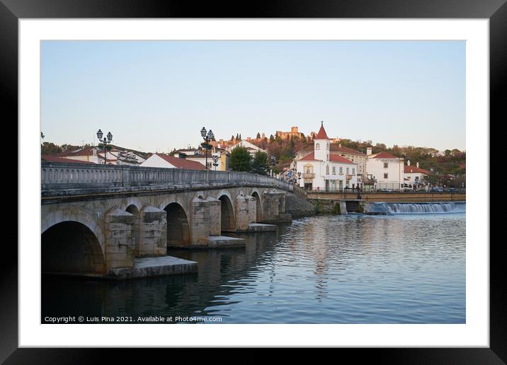 Tomar city view with Nabao river, in Portugal Framed Mounted Print by Luis Pina