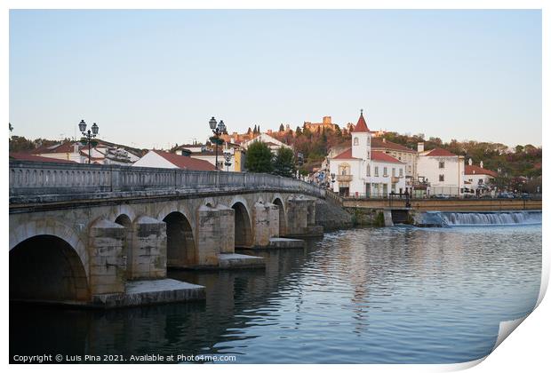 Tomar city view with Nabao river, in Portugal Print by Luis Pina