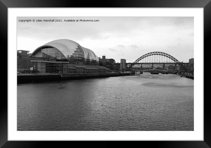 Quayside Newcastle. Framed Mounted Print by Lilian Marshall