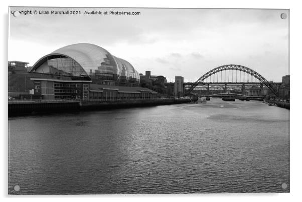 Quayside Newcastle. Acrylic by Lilian Marshall