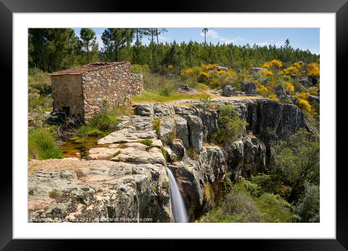 Beautiful amazing Waterfall landscape in Vila de Rei, Portugal Framed Mounted Print by Luis Pina