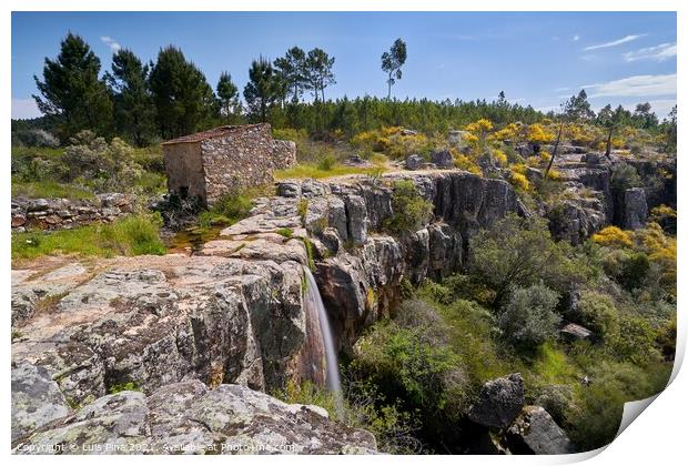 Beautiful amazing Waterfall landscape in Vila de Rei, Portugal Print by Luis Pina